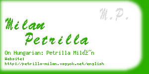 milan petrilla business card